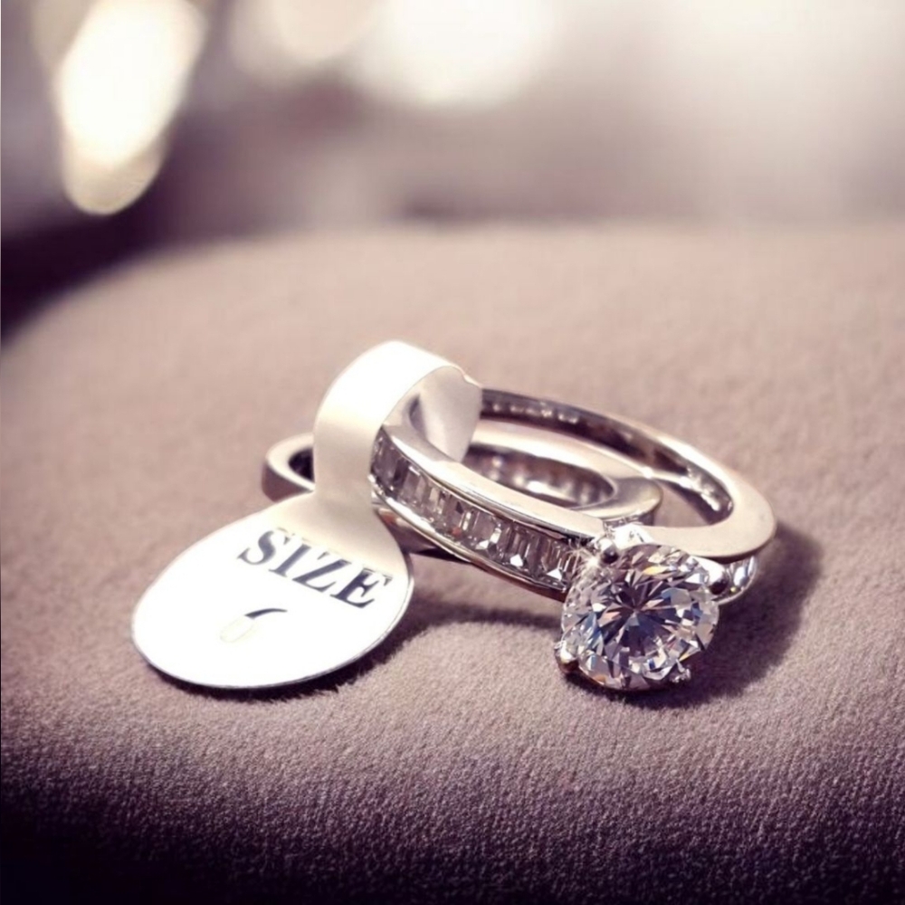 Pair of Sterling Silver wedding collection Rings 6